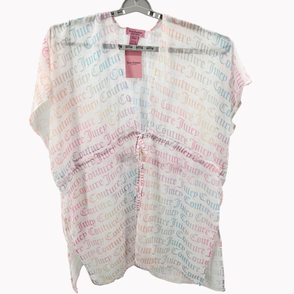 Juicy Couture Womens One size Kimono Swim Cover Up Drawstring Waist